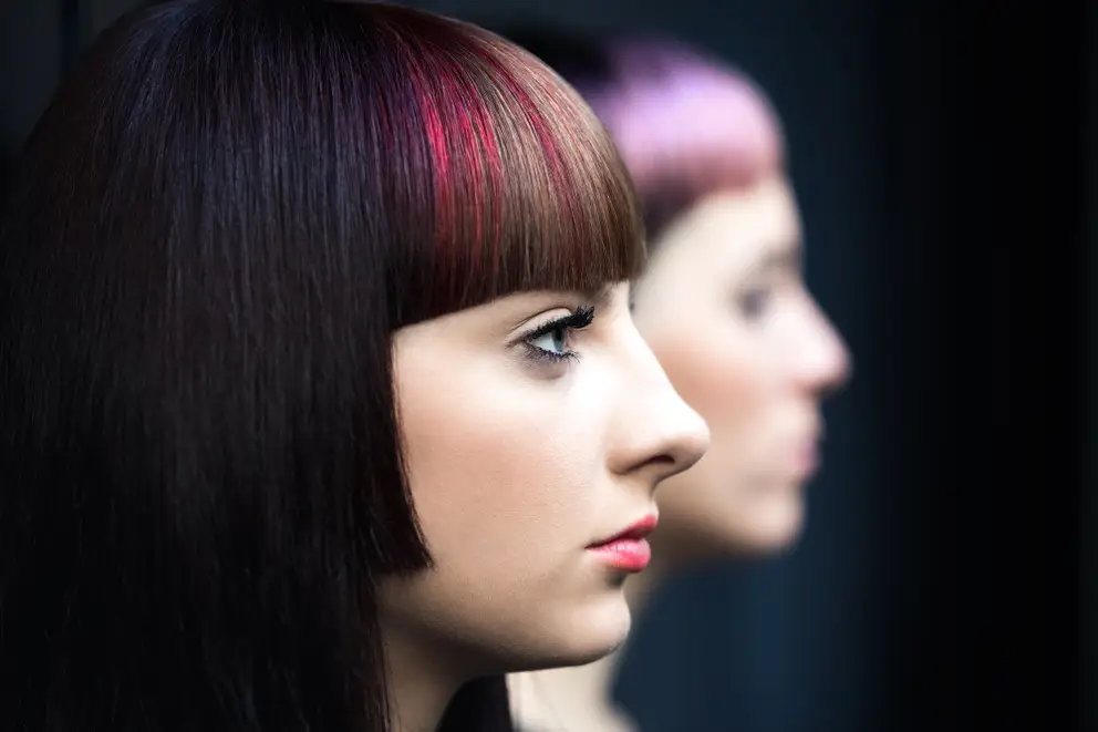 Woman colored hair
